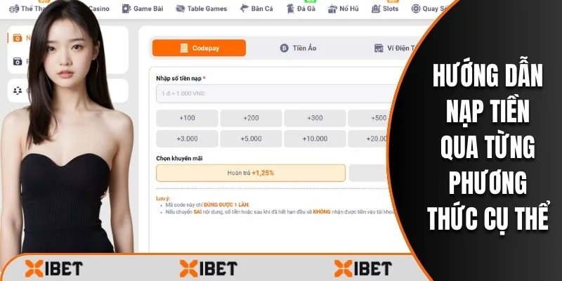 Hướng Dẫn Nạp Tiền Xibet